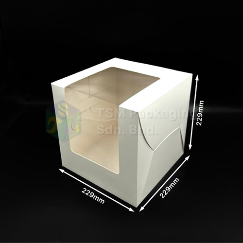 Lshape Window Cake Box ( White )